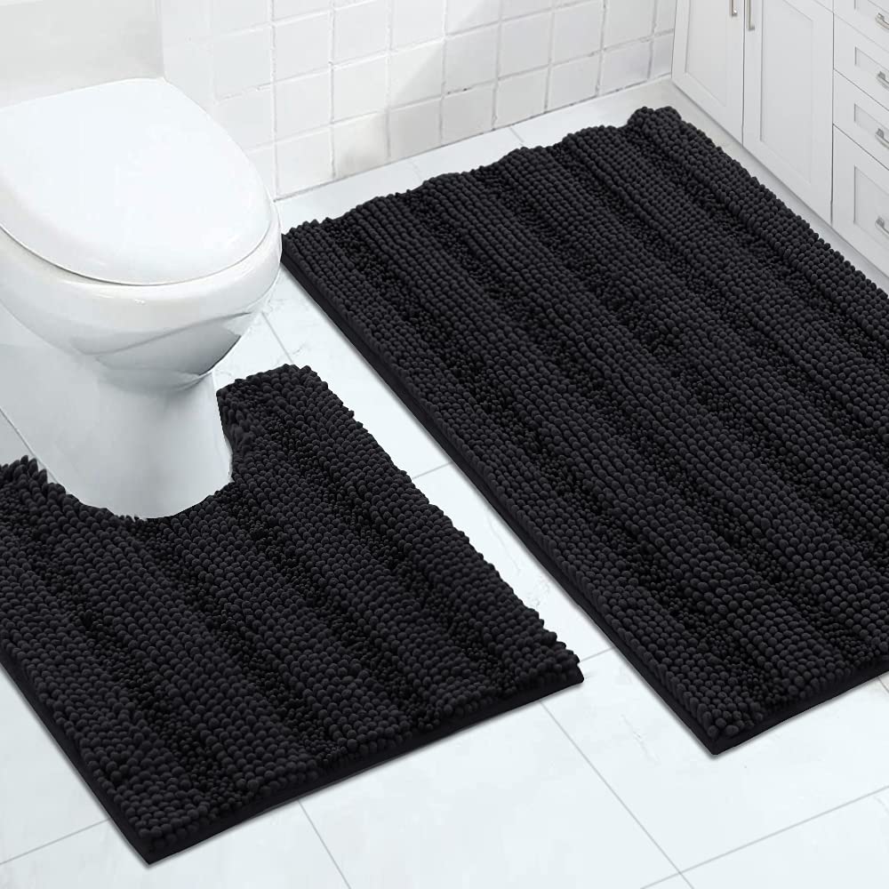 Turquoize Bathroom Runner Rug 17"x47", Soft Absorbent Chenille Bath Rug