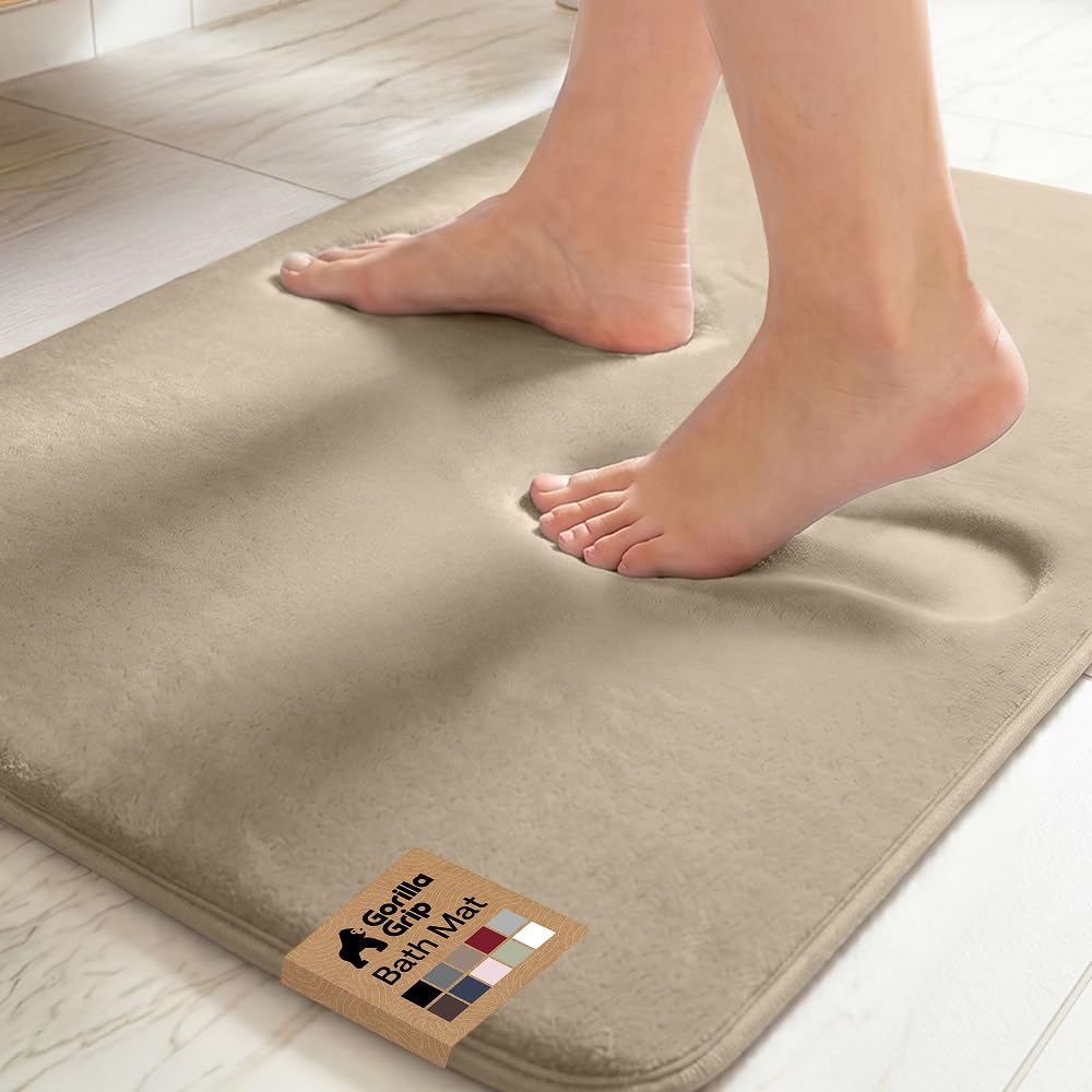 GORILLA GRIP® Memory Foam Bath Rug for Bathroom, 36x24 Graphite Gray