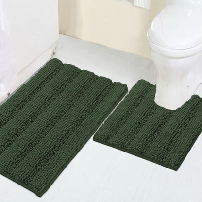 Turquoize Bathroom Runner Rug 17"x47", Soft Absorbent Chenille Bath Rug