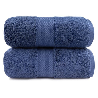 Maisonette Loft Egyptian Cotton Turkish Bath Towels, Soft, Absorbent, Ideal Quick Dry Large Luxury Bath Towel Set for Shower (30" x 58", 4 Pack), Navy Blue