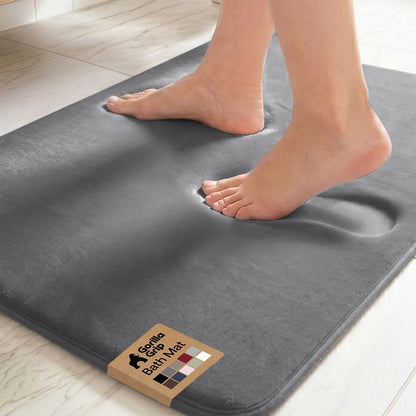 GORILLA GRIP® Memory Foam Bath Rug for Bathroom, 36x24 Graphite Gray