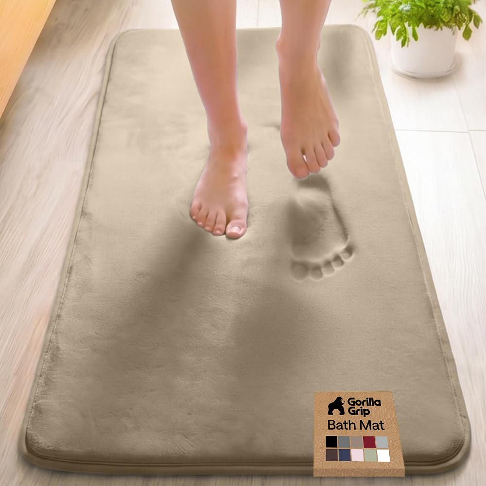 GORILLA GRIP® Memory Foam Bath Rug for Bathroom, 36x24 Graphite Gray