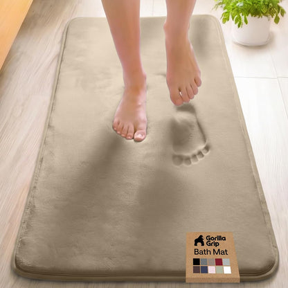 GORILLA GRIP® Memory Foam Bath Rug for Bathroom, 36x24 Graphite Gray