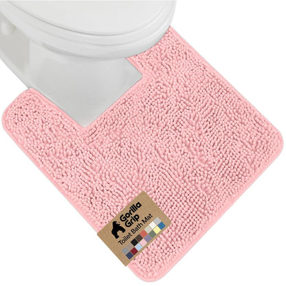 GORILLA GRIP Bath Rug Mat for Bathroom, Absorbent Chenille, 30x20 Gray