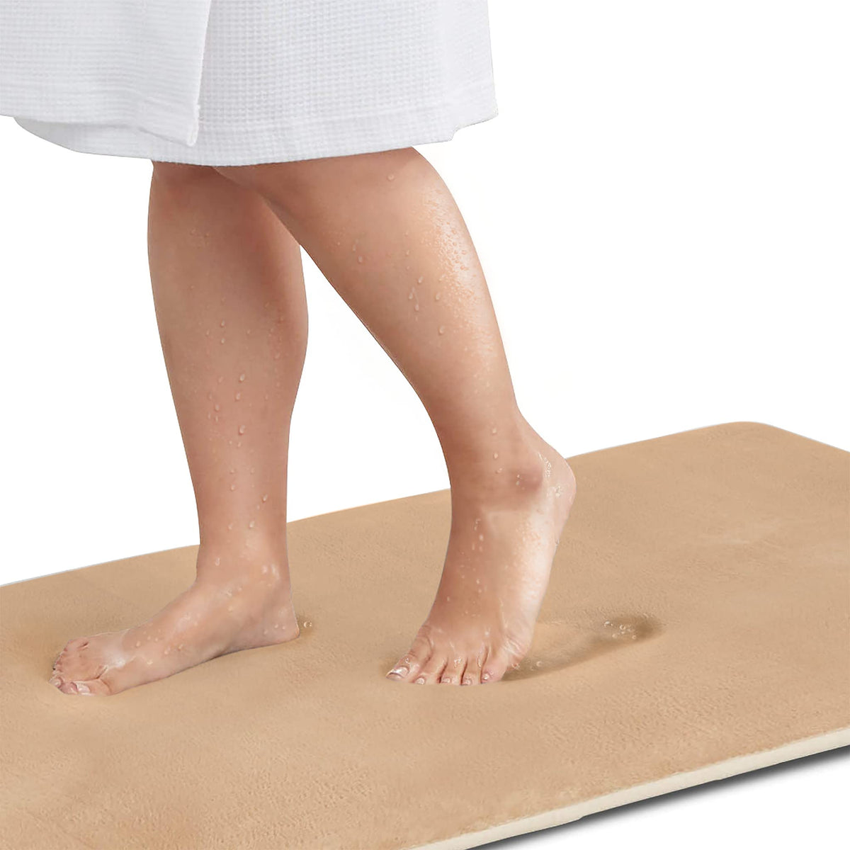 Memory Foam Bath Mat Non Slip Absorbent Super Cozy Velvet Bathroom Rug Carpet (20 inches X 32 inches, Grey)