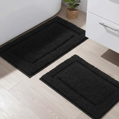 SHACOS Soft Microfiber Bathroom Rugs Set of 2 Pieces, White