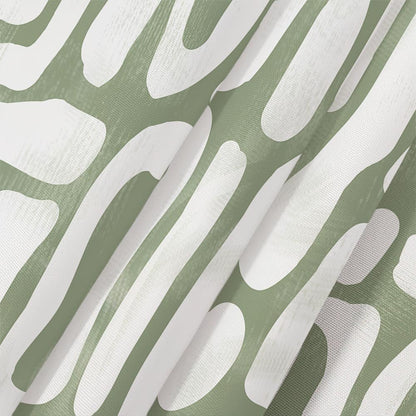 Bondjos Abstract Sage Green Shower Curtain,Boho Modern Geometric Line Art Decor,Abstract Minimalist Farmhouse Style Shower Curtain for Bathroom，Waterproof Polyester Fabric Bathroom Curtain,72x72 Inch