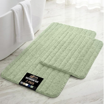 GORILLA GRIP Memory Foam Bathroom Rugs, Absorbent Bath Mat, 30x18 Gray