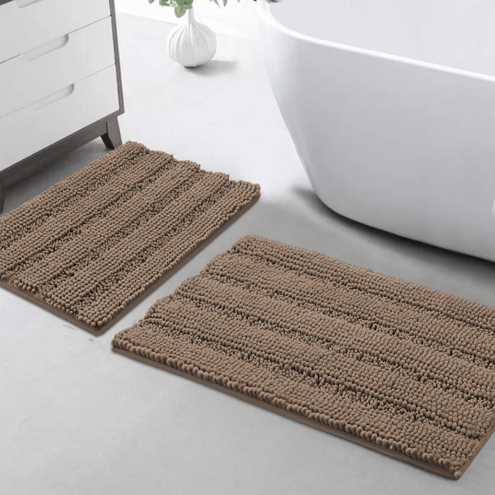 Turquoize Bathroom Runner Rug 17"x47", Soft Absorbent Chenille Bath Rug