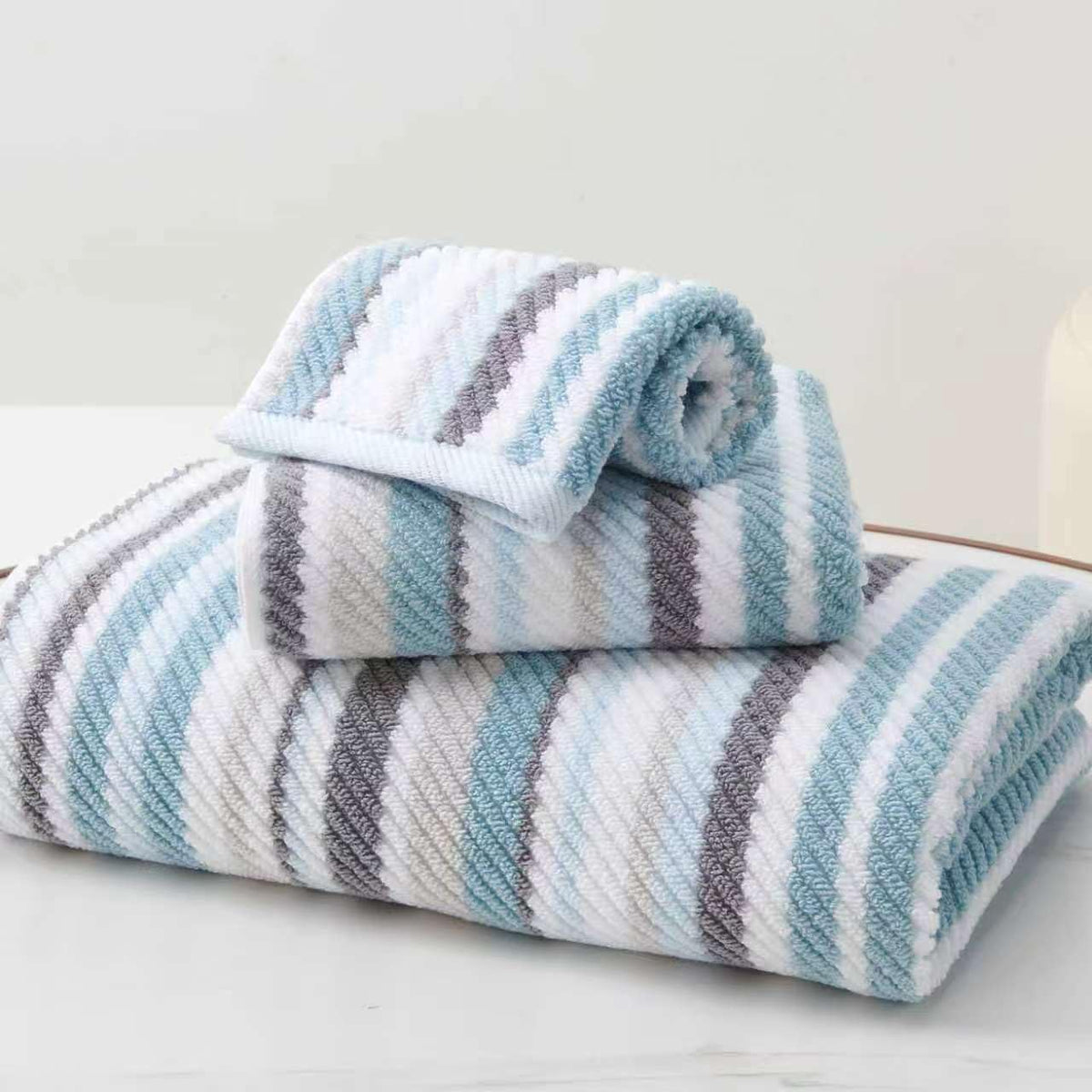 VOOVA & MOVAS Hand Towels 4 Pack, 100% Cotton, 16x27 in, Sage Beige