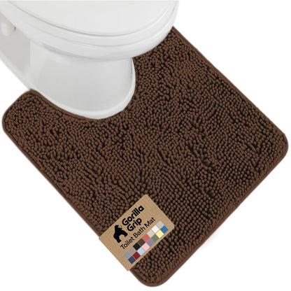 GORILLA GRIP Bath Rug Mat for Bathroom, Absorbent Chenille, 30x20 Gray