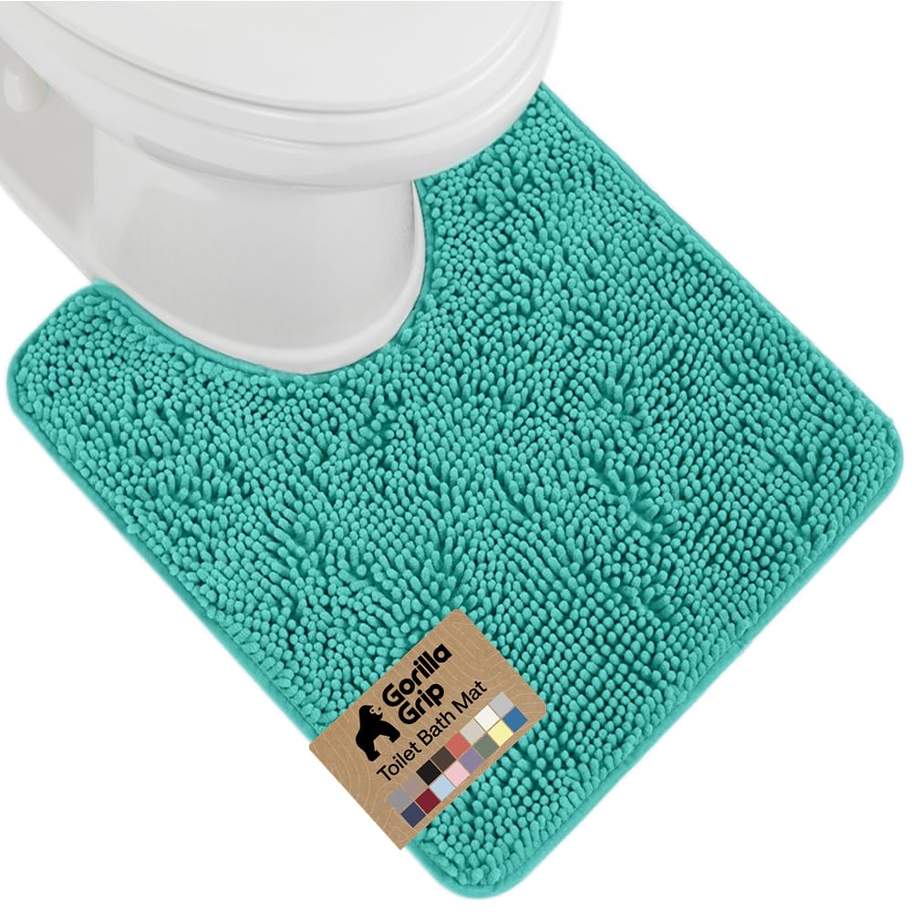 GORILLA GRIP Bath Rug Mat for Bathroom, Absorbent Chenille, 30x20 Gray