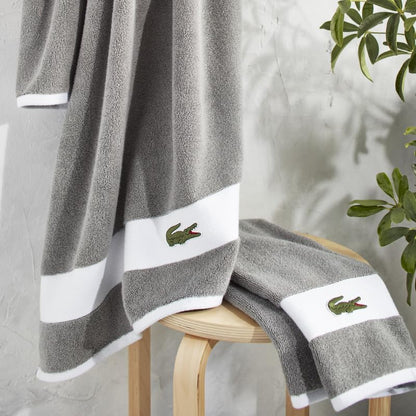 Lacoste Sport Stripe 100% Cotton 6-Piece Towel Set, Meteorite