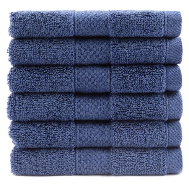 Maisonette Loft Egyptian Cotton Turkish Bath Towels, Soft, Absorbent, Ideal Quick Dry Large Luxury Bath Towel Set for Shower (30" x 58", 4 Pack), Navy Blue