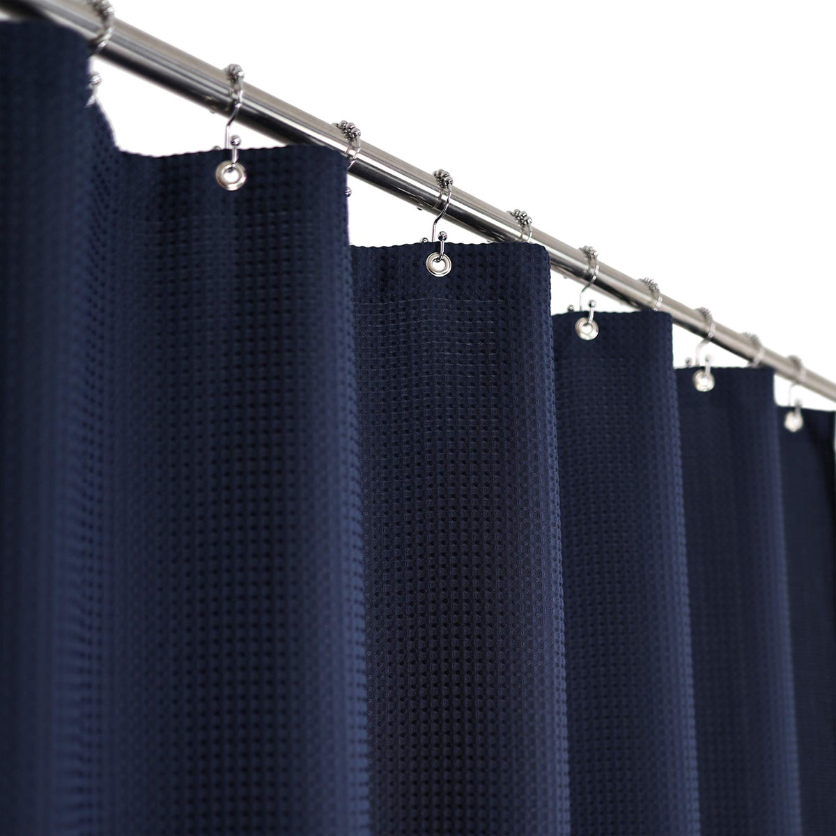 Barossa Design 36x84 Extra Long Stall Shower Curtain Waffle Weave White