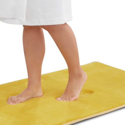 Memory Foam Bath Mat Non Slip Absorbent Super Cozy Velvet Bathroom Rug Carpet (20 inches X 32 inches, Grey)