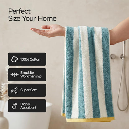 REDKISS Striped Hand Towels for Bathroom, Kitchen Decor, Guest Use, Ultra Soft and Highly Absorbent for Kids Adults, 100% Cotton, 12” x 28”, 3 Pack