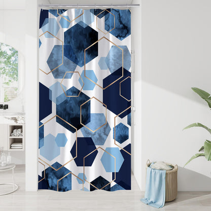 Litabel Sage Green Geometric Shower Curtain for Bathroom, 72x72