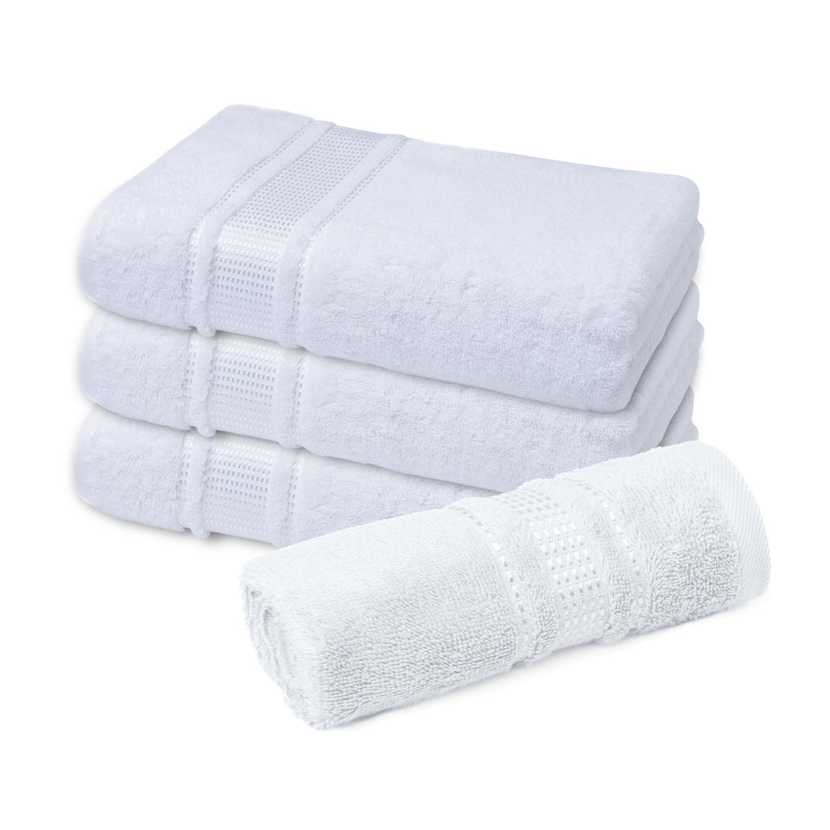 Melissa Linen Fingertip Towels 4 Pack, 100% Turkish Cotton, Small Hand Towels for Body and Face, 12 x 18 in, Soft and Absorbent, Quick Dry, Aqua Green (Light Teal/Seafoam)