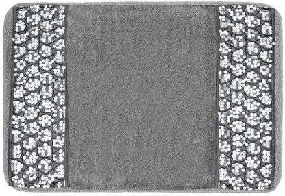 Zahari Home Larrisa Floral Bathroom Rug Luxury Bath Rug Washable Contemporary Decor Beautiful Shower Mat Unique Design Stylish Non Slip Shower Mat Flower Bath Rug Bath Shower Tub Decor