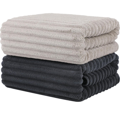 Luxury 4-Piece Quick-Dry Bath Towel Set 27.5X 55 Inches – Ultra Soft Microfiber for Bathroom, Bar, Pool, Gym & Travel – Elegant Twill Design