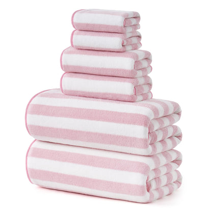 REDKISS 6-Piece Microfiber Bath Towel Set, Ultra Soft, Highly Absorbent & Quick Dry, 35x70 Inch Oversized, Gray Towels for Bathroom, Spa, Gym, 2 Bath 2 Hand 2 Washcloths