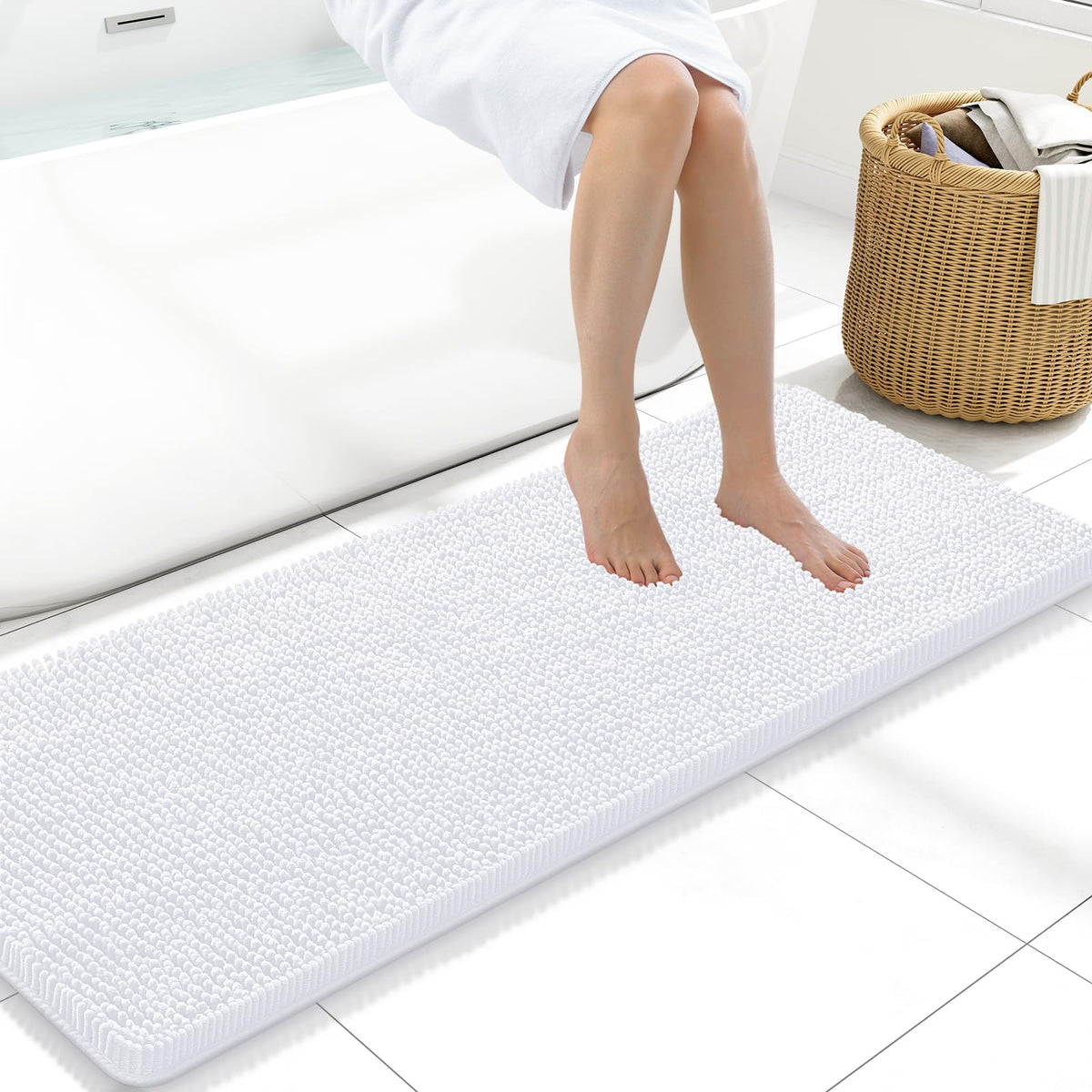 Arotive Bathroom Rugs 24x16, Soft Absorbent Shaggy Chenille Bath Rugs