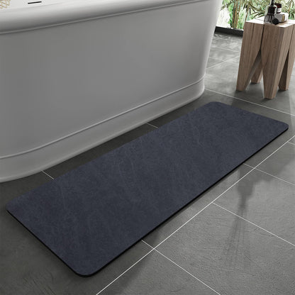 MontVoo -Bath Mat-Rubber Backing Non SlipThin Bathroom Rugs Fit Under Door- Quick Dry Absorbent Faux Suede Surface Grey Bathroom Floor Mats-Shower Rug for in Front of Bathtub Shower Gray 16x24