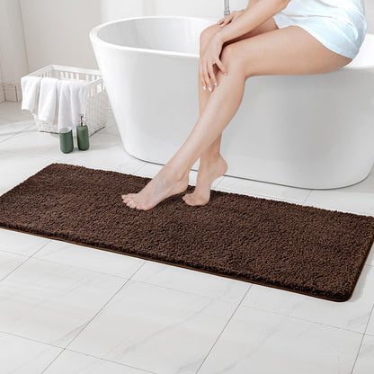 MIULEE Dark Purple Bathroom Rugs Soft Small Microfiber Bath Mat 16x24 Inch