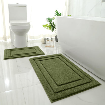 HOMEIDEAS Fall Bathroom Rugs Sets, 2 Piece Soft Bath Mat Burnt Orange