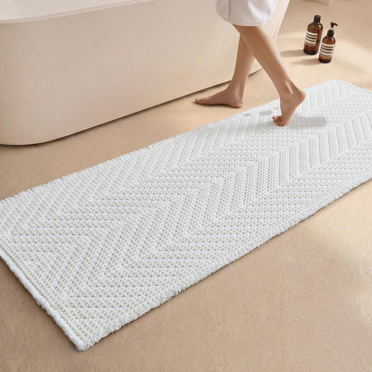 Sunfly Boho Bathroom Rug, Herringbone Waffle Bath Mat Non-Slip Washable Super Absorbent Quick Dry, Farmhouse Bath Mat for Bathroom Floor Decor 20"*30" Khaki