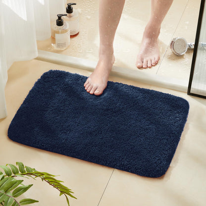 TECHMILLY Shaggy Bathroom Rugs Thick Non Slip Microfiber Mat Green 17"x24"