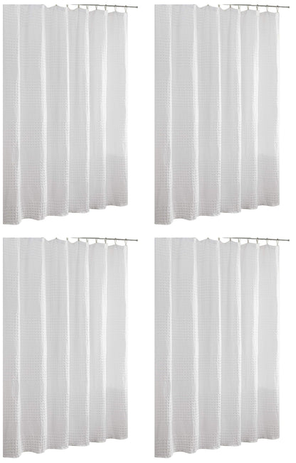 Madison Park Arlo Shower Curtain for Bathroom, 72 x 72, White