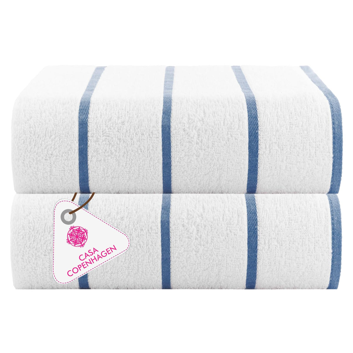 CASA COPENHAGEN Solitaire 6 Pieces Towel Set- Midnight Black, 600 GSM 2 Bath Towel 2 Hand Towel 2 Washcloth, Designed in Denmark Made of Soft Egyptian Cotton for Bathroom, Kitchen & Shower