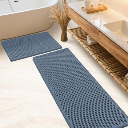 IM HOME Waffle Bath Mat Beige 32"x20", Boho Woven Modern Bath Mat Rugs, Absorbent Non Slip Bathroom Rugs, Soft Washable Bath Rugs with Tassels for Bathroom, Bedroom, Kitchen, Shower, Tub