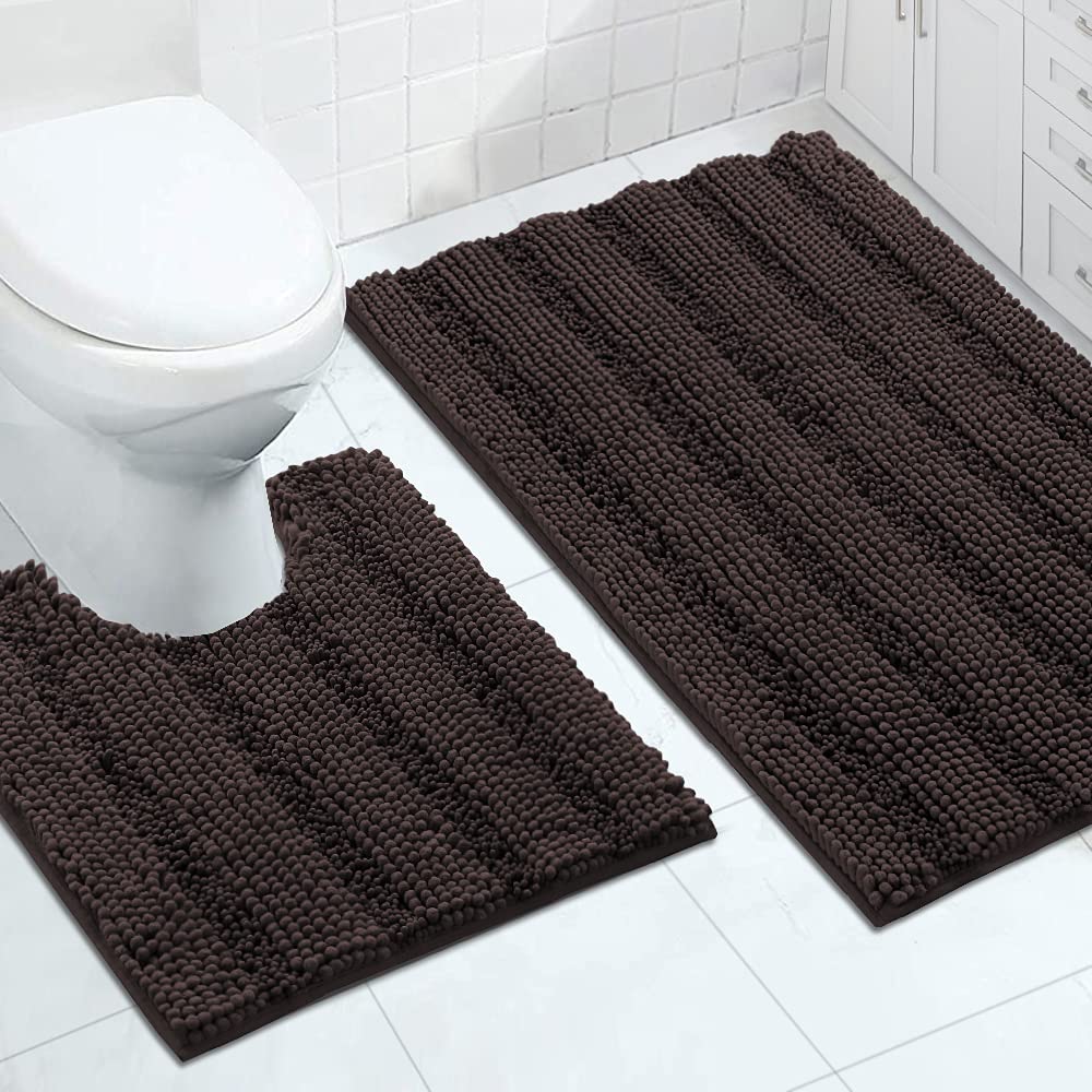 Turquoize Bathroom Runner Rug 17"x47", Soft Absorbent Chenille Bath Rug