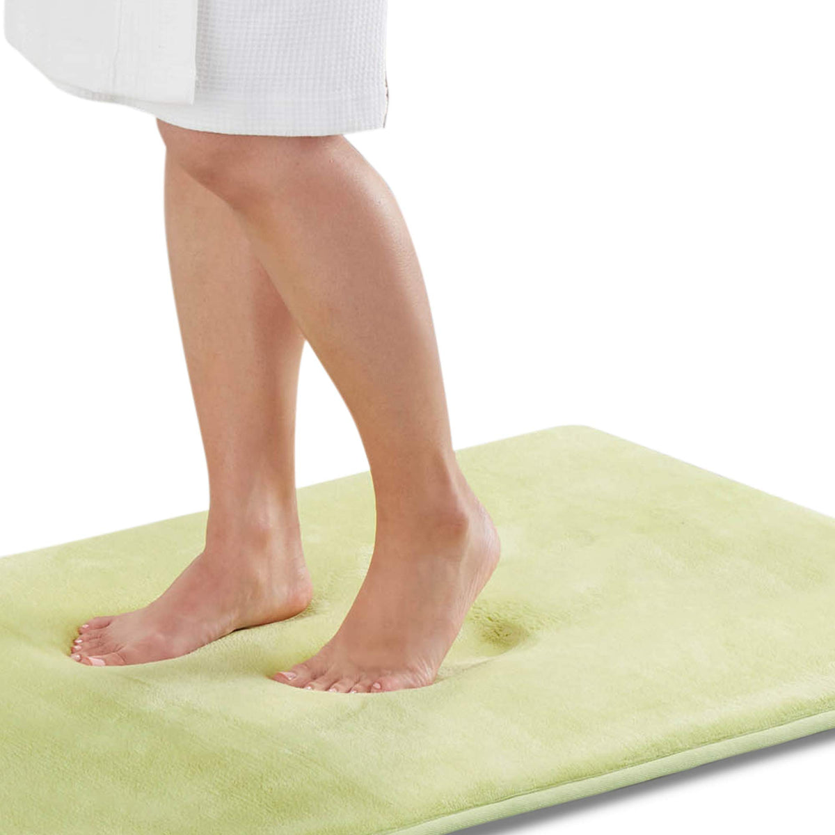 Memory Foam Bath Mat Non Slip Absorbent Super Cozy Velvet Bathroom Rug Carpet (20 inches X 32 inches, Grey)