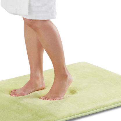 Memory Foam Bath Mat Non Slip Absorbent Super Cozy Velvet Bathroom Rug Carpet (20 inches X 32 inches, Grey)