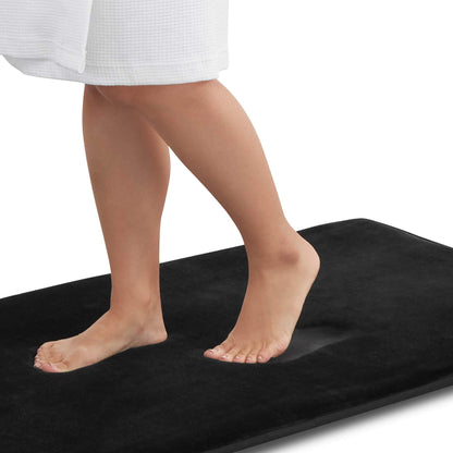 Memory Foam Bath Mat Non Slip Absorbent Super Cozy Velvet Bathroom Rug Carpet (20 inches X 32 inches, Grey)