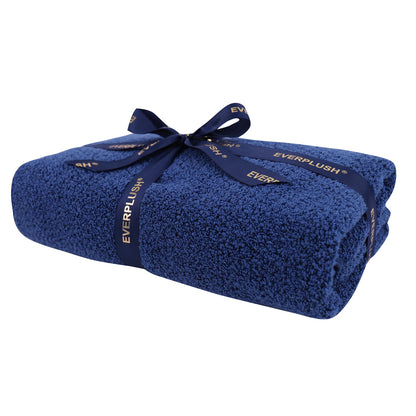 Everplush Diamond Jacquard 6 Pieces Bath Towel Set, Luxury Super Soft Oversized Towels, Highly Absorbent Diamond Jacquard Quick Dry Bath Towel for Bathroom Navy Blue Towel Set