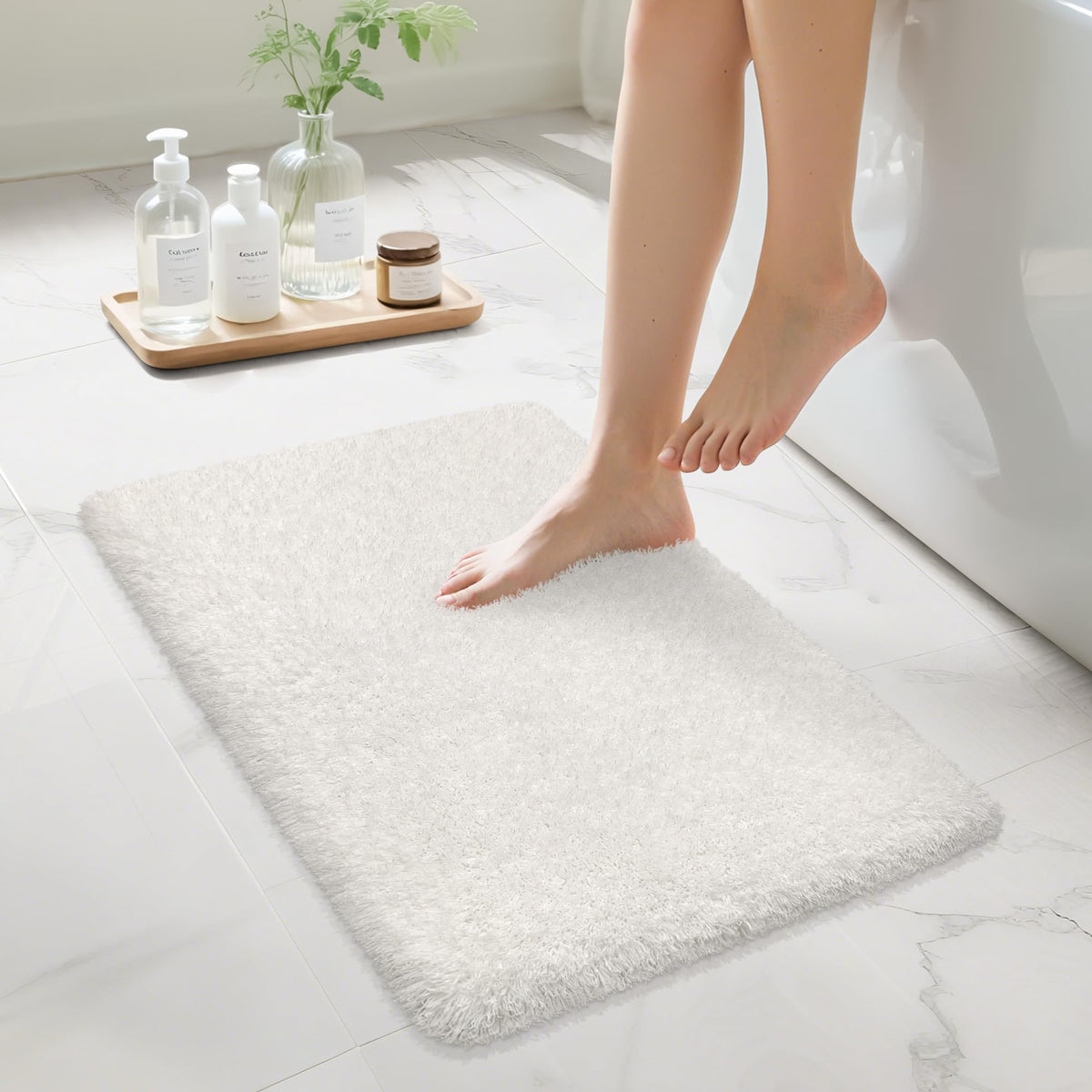 Pink Bathroom Rugs Non Slip 30"x20",Absorbent Bath Mat Quick Dry