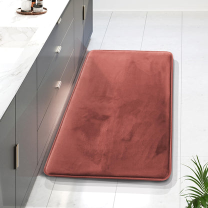 Clara Clark 3 Piece Bathroom Rugs Bath Mat Set, Velvet Memory Foam Bath Mats for Bathroom - Non-Slip, PVC Backing Bath Rugs, Washable - Dries Quickly, Green