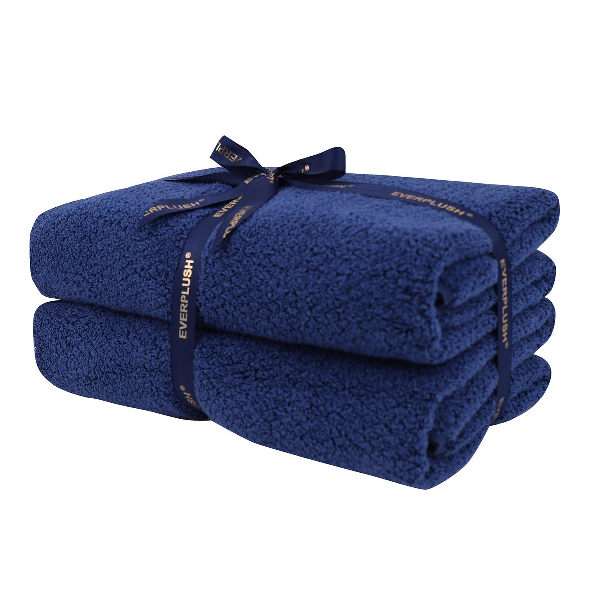 Everplush Diamond Jacquard 6 Pieces Bath Towel Set, Luxury Super Soft Oversized Towels, Highly Absorbent Diamond Jacquard Quick Dry Bath Towel for Bathroom Navy Blue Towel Set