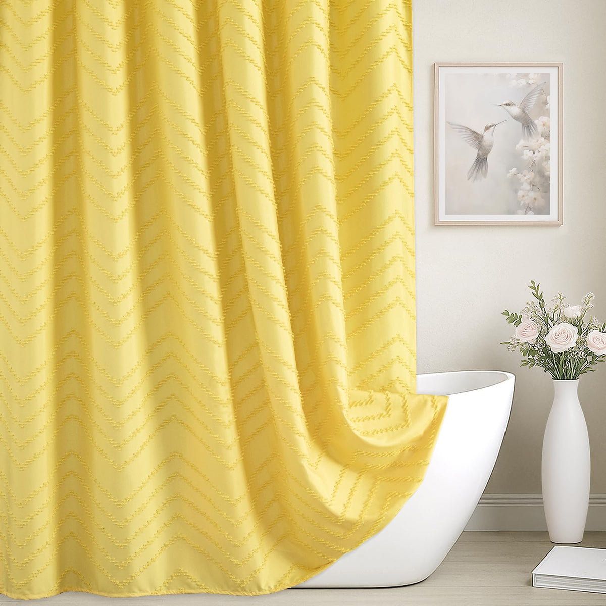 Grey Boho Fabric Shower Curtain 72 x 72 Inches