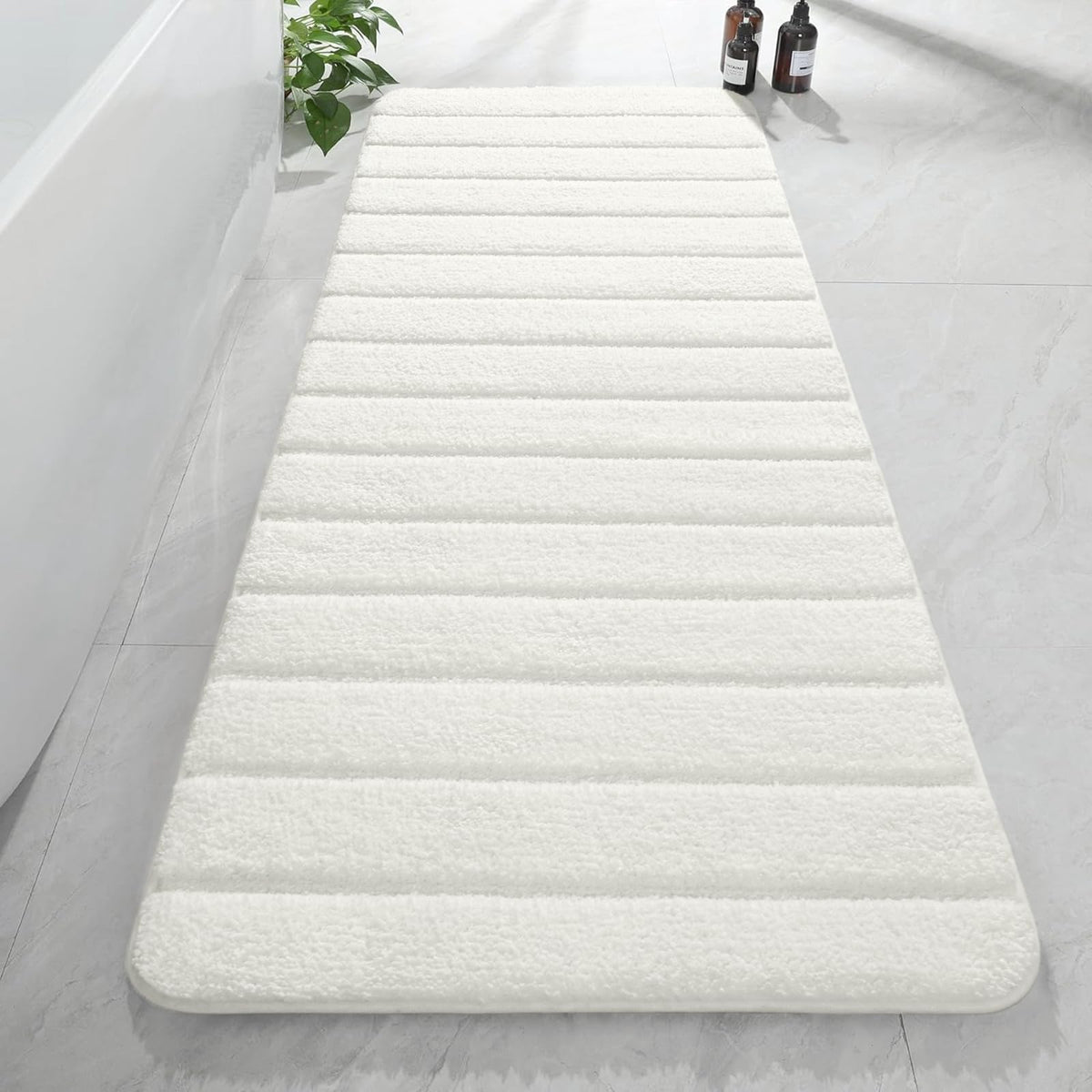 AROGAN Luxury Long Bathroom Runner Rugs 24x60 Inch Bath Rug Non Slip, Black