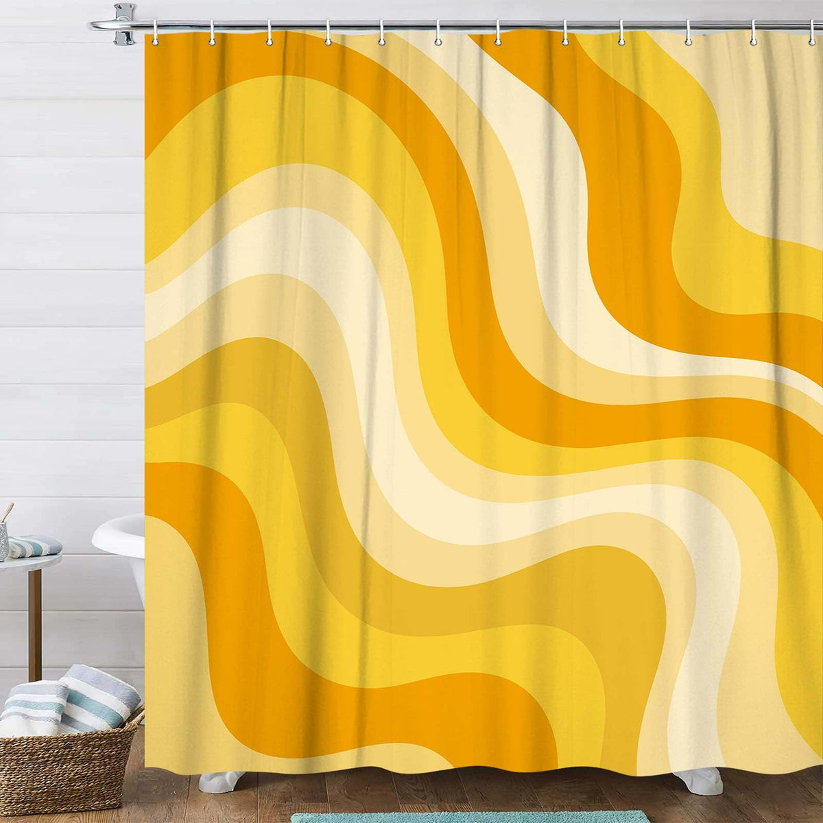 Bondjos Abstract Sage Green Shower Curtain,Boho Modern Geometric Line Art Decor,Abstract Minimalist Farmhouse Style Shower Curtain for Bathroom，Waterproof Polyester Fabric Bathroom Curtain,72x72 Inch