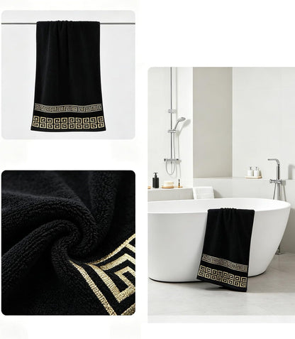 Highly Absorbent Embroidered Bath Towel Set of 3, 100% Cotton Bath Towels