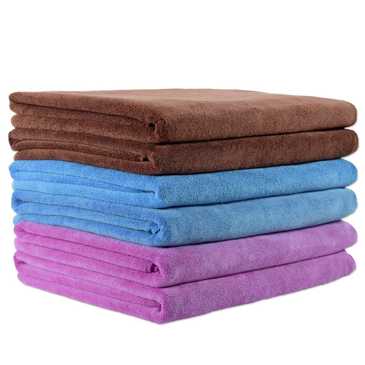 JML Microfiber Bath Towels, Bath Towel Set (6 Pack, 27" x 55") - Extra Absorbent and Fast Drying,Multipurpose Microfiber Towel for Bath, Beach, Pool, Sports, Yoga - Grey