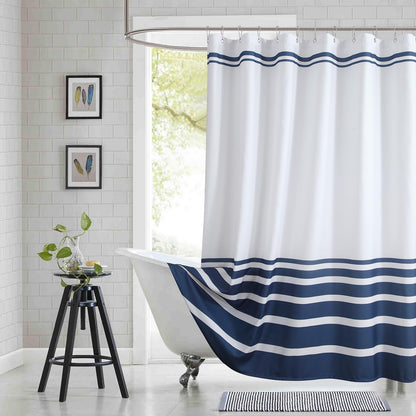 Fabric Shower Curtain, Blue Shower Curtain, Plolyester Ombre Shower Curtains for Bathroom, Modern Decorative Bathroom Curtains, 72" W x 72" H
