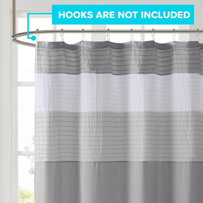 Comfort Spaces Windsor Shower Curtain for Bathroom, 72 x 72, Gray